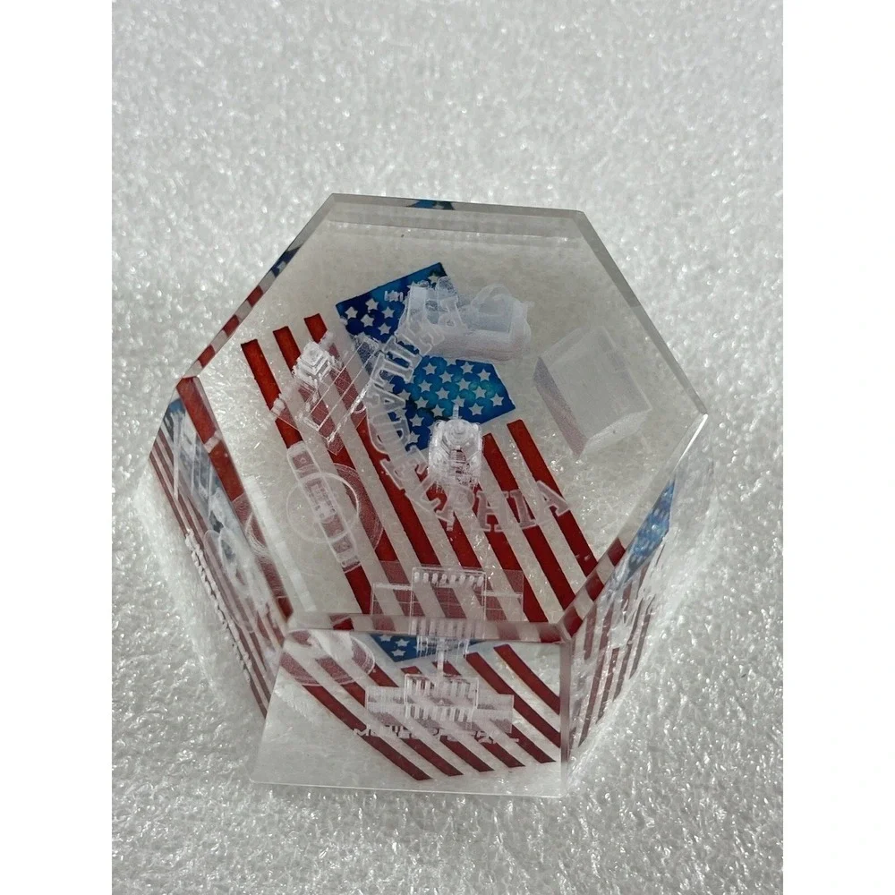 Philadelphia 3D Laser Etched Crystal Paperweight Liberty Bell Independence Hall